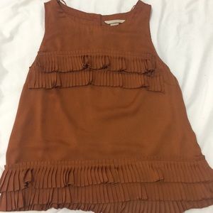 Burnt orange H&M ruffle tank size 4
